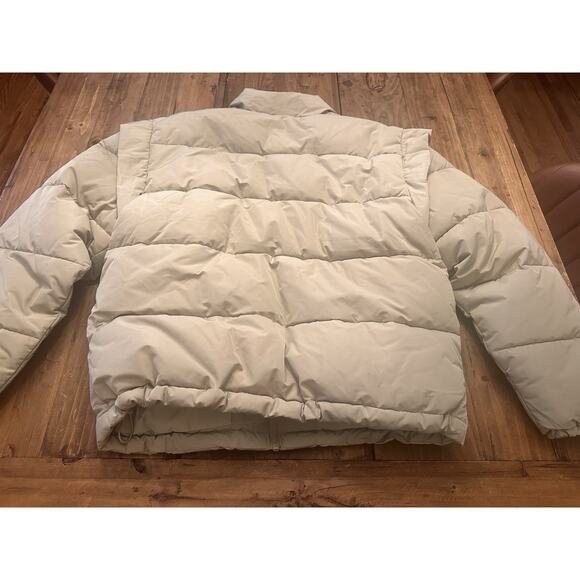 We Wore What Size XS Puffer Jacket Snap Off Sleeves Vest Coat Beige Classic - Picture 9 of 16